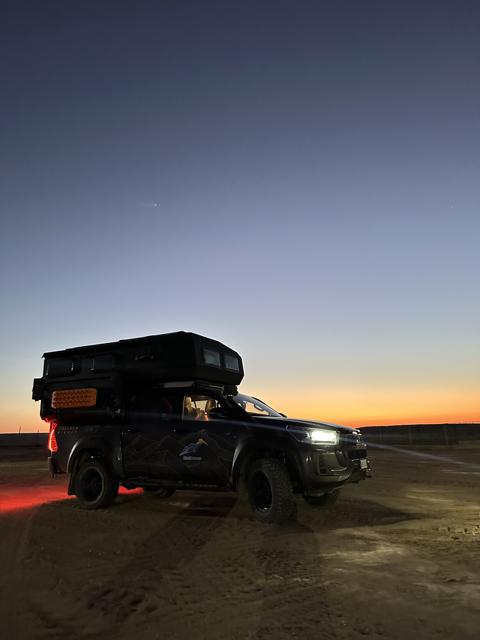 Yangykala, Turkmenistan — Before dawn in the desert