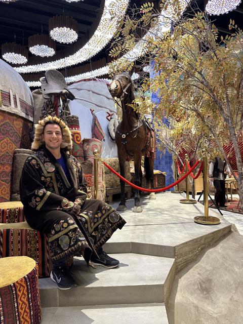 Atyrau, Kazakhstan — Wearing traditional Kazakh dress